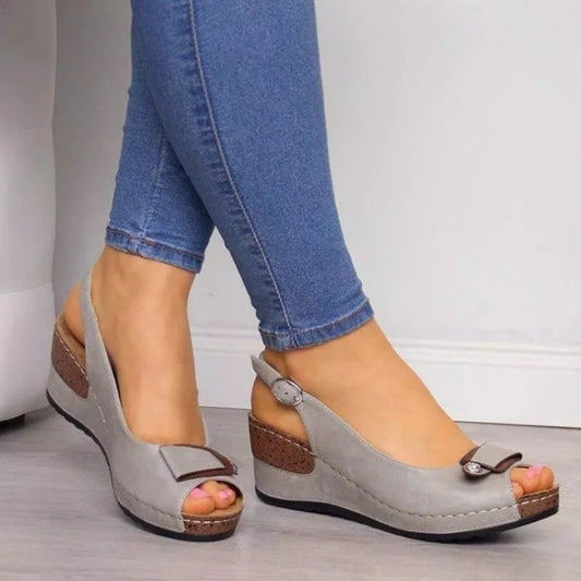 Chunky Platform Wedges Open Toe Shoes Sandals