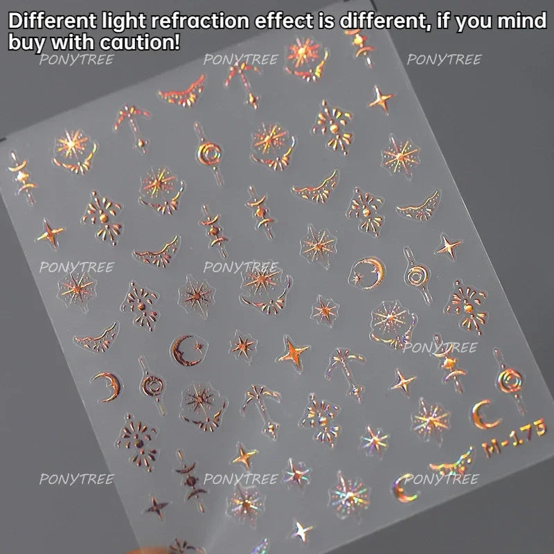 Star Moon Love Heart Necklace Nail Sticker