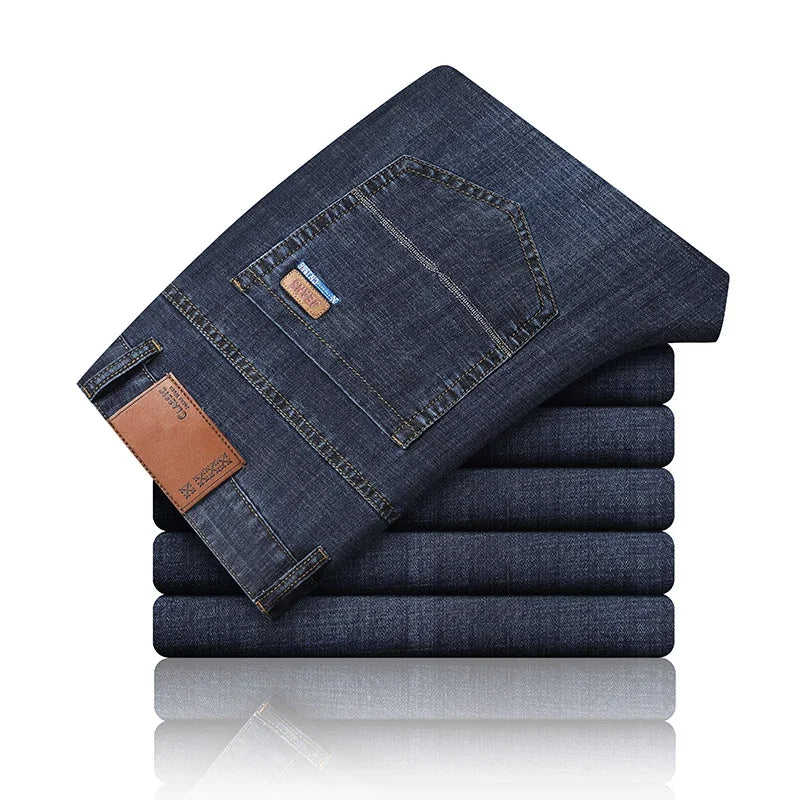 Ice Silk Thin Denim Jeans For Men