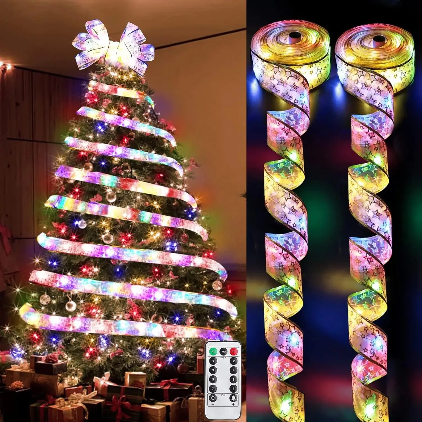 Christmas Ribbon Fairy Light Christmas Decor