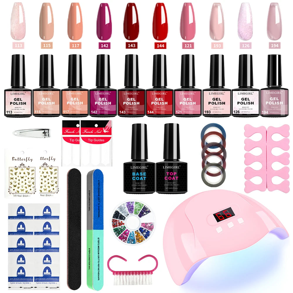 Limegirl Nail Gel Polish Kit With USB UV Lamp
