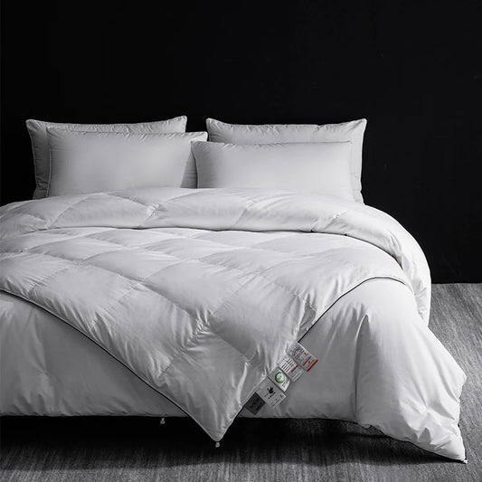 4-Season Luxury: 95% 5A Goose Down + Pure Mulberry Silk Duvet Set | 800+ Fill Power & Breathable