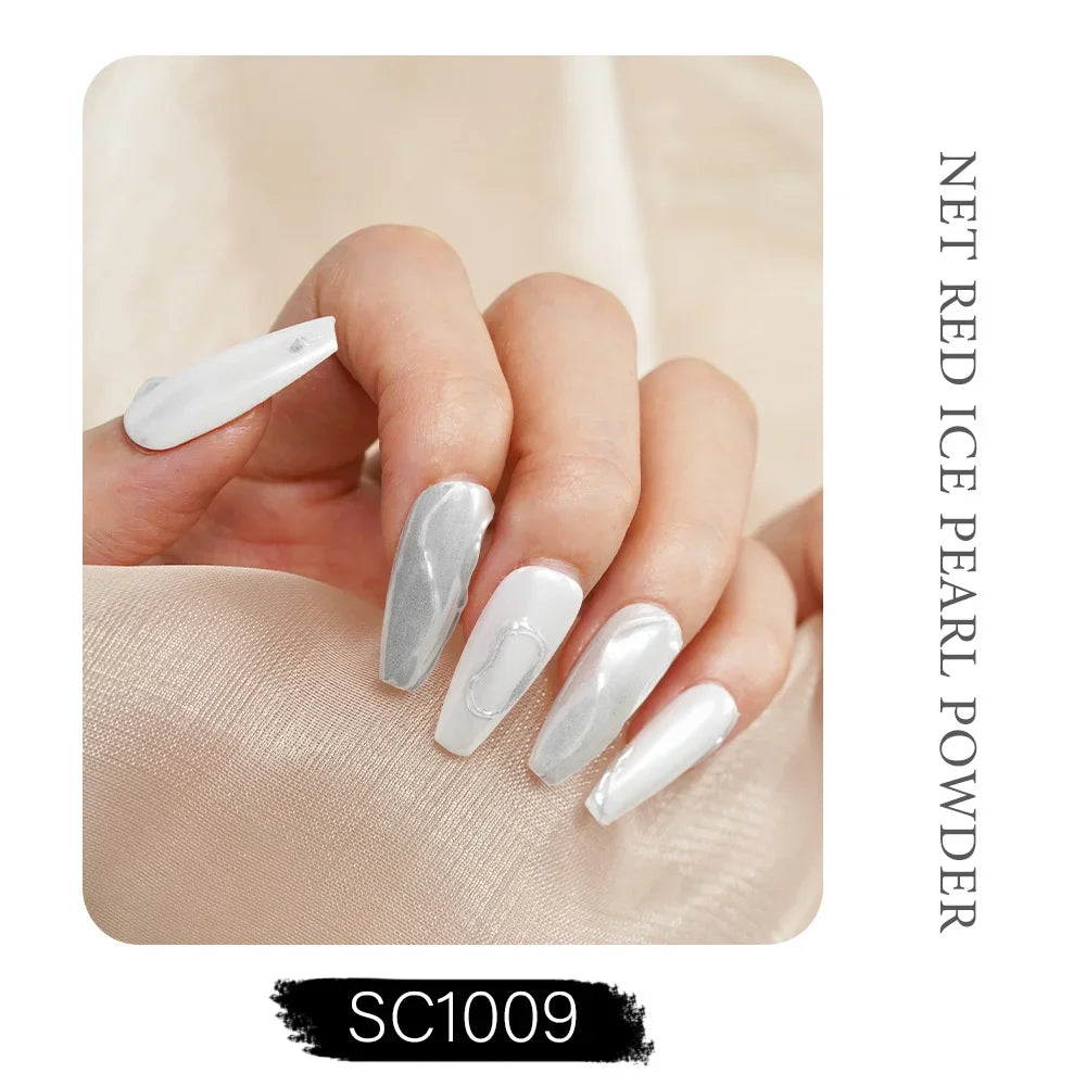 White Pearl Powder Shell Nail Rubbing Dust