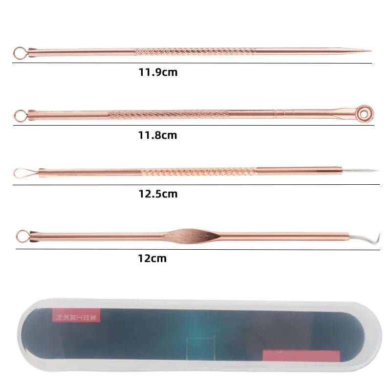 4pc/set Acne Blemish Remover Blackhead Extractor Ultra-fine Beauty Face Pore Cleaner Needles Set Acne Needle Facial Cleaner Skin