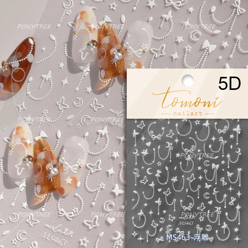 Star Moon Love Heart Necklace Nail Sticker