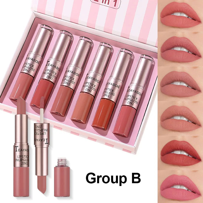 Matte Lip Gloss And Lip Stick 2-in-1 Set