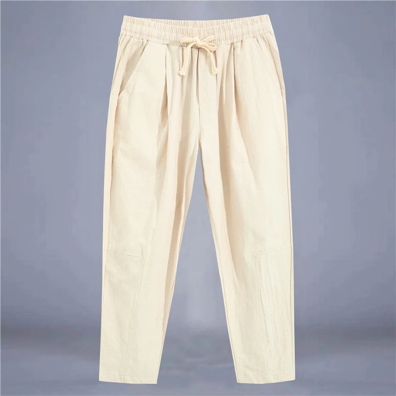 Men's Cotton Linen Breathable trousers casual wear