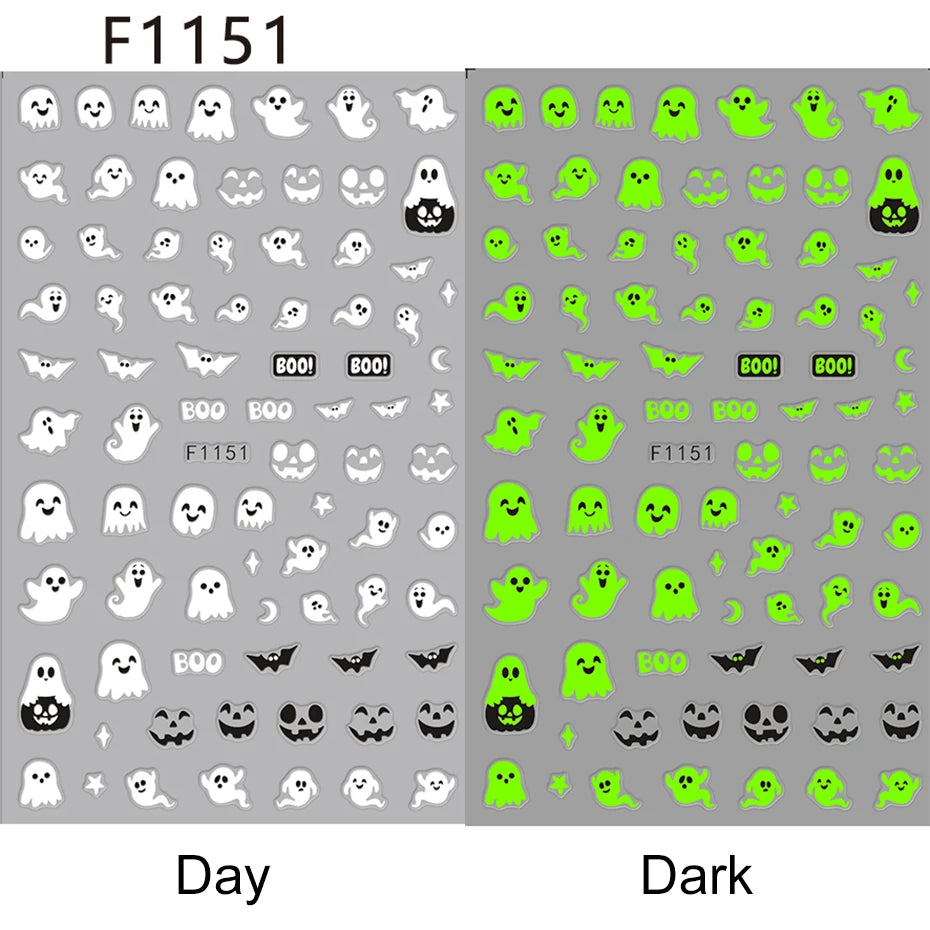 Luminous Halloween Nail Stickers