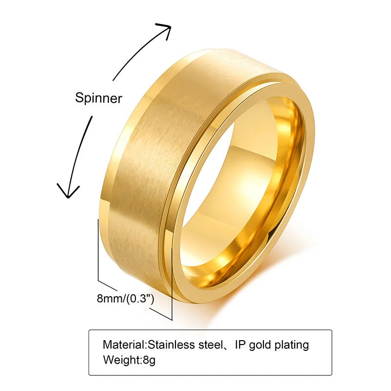 Unisex Personalized Spinner Ring
