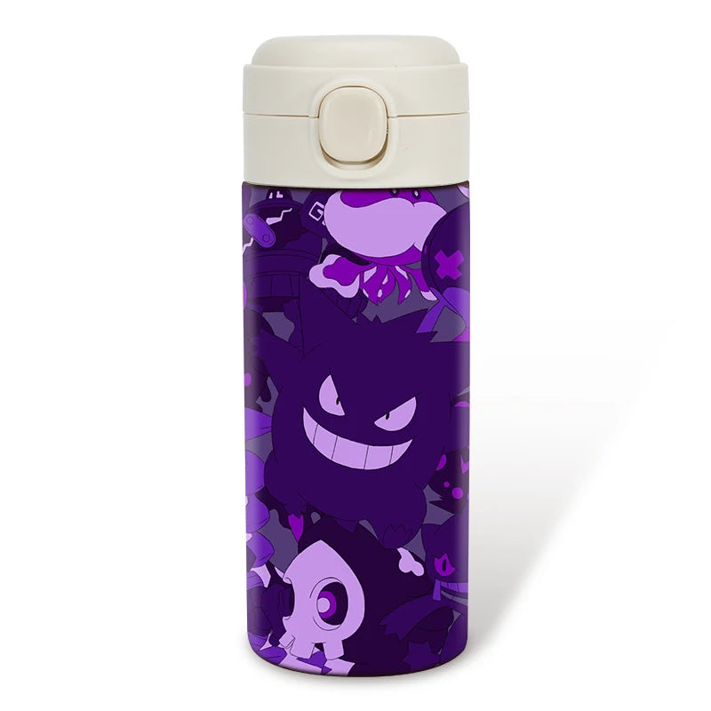 Pokemon 400ML Thermos Water Bottle Anime Portable Children Cute Pikachu 304 Stainless Steel Cartoon Outdoor Sport Water Mug Gift