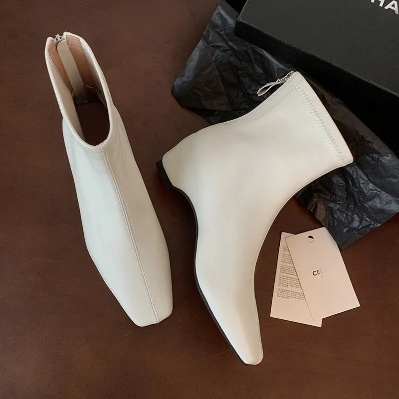 Fashion Microfiber Ankle Boots High Heels