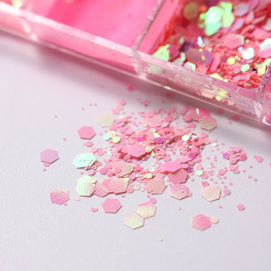Pink Glitter Nail Powder