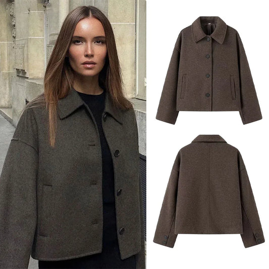 Woolen Elegant Fashion Casual Lady Coat