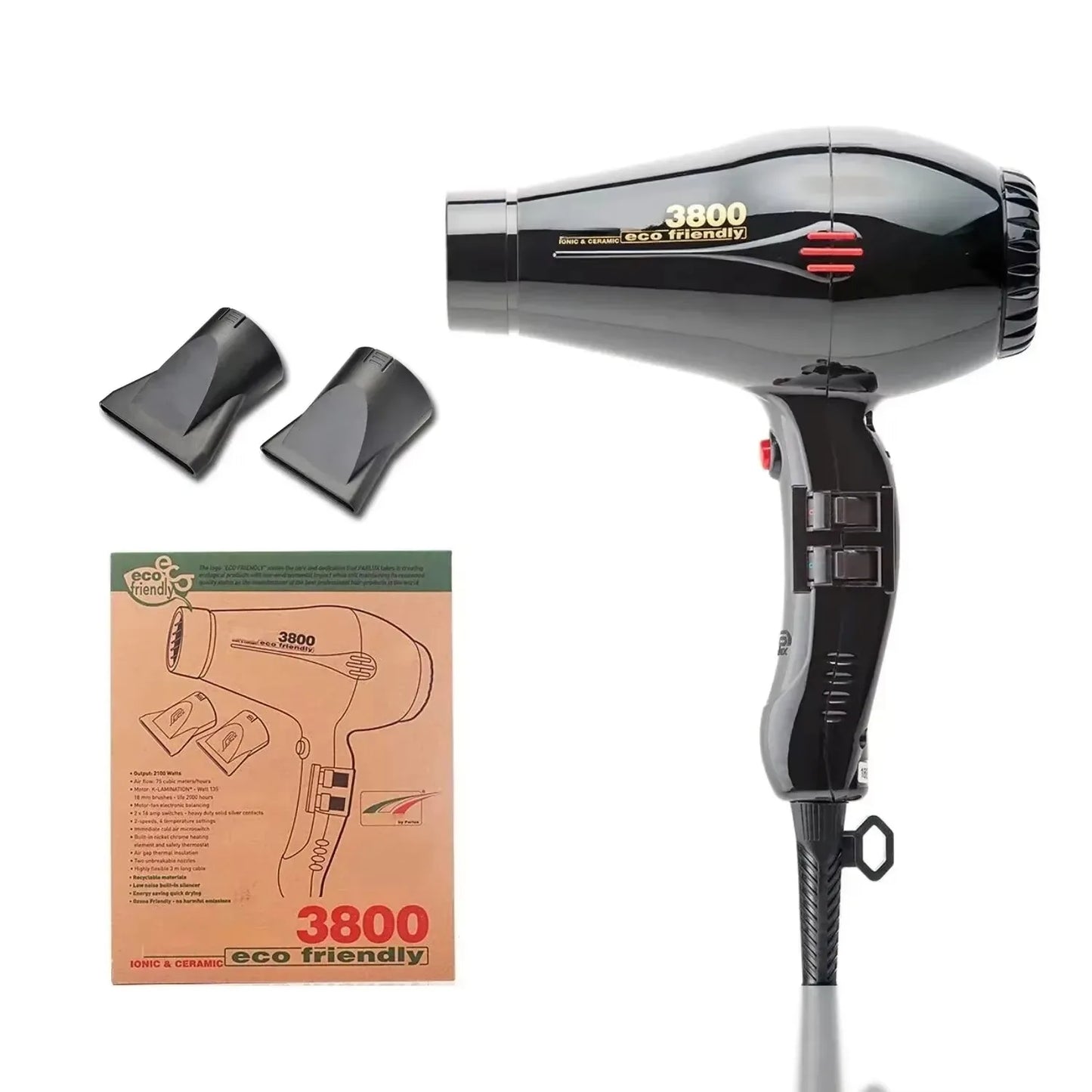 Professional 1600W Negative Ion Hair Dryer Home Appliance Ceramic Hot and Cold Wind Blow Dryer Powerful Wind 3800 Original