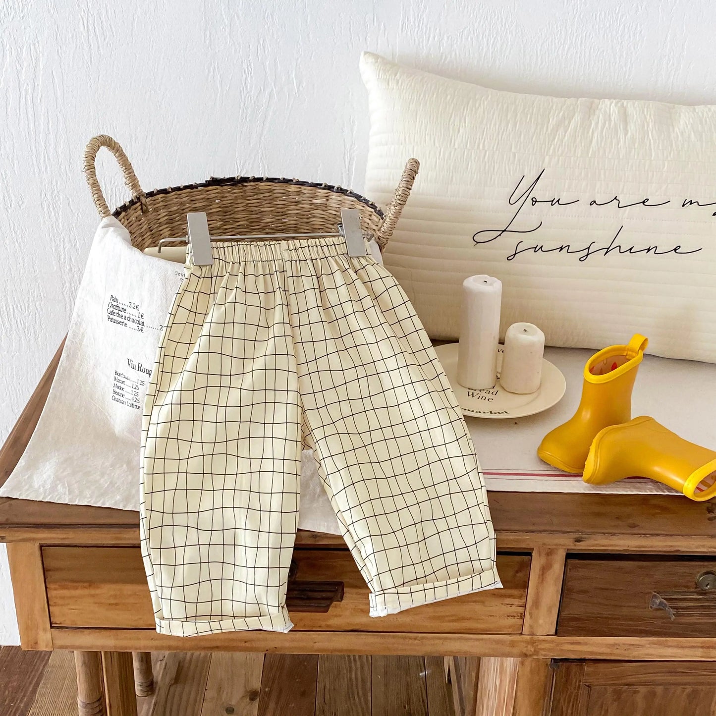 Fashion Plaid Casual Sports Loose Trousers