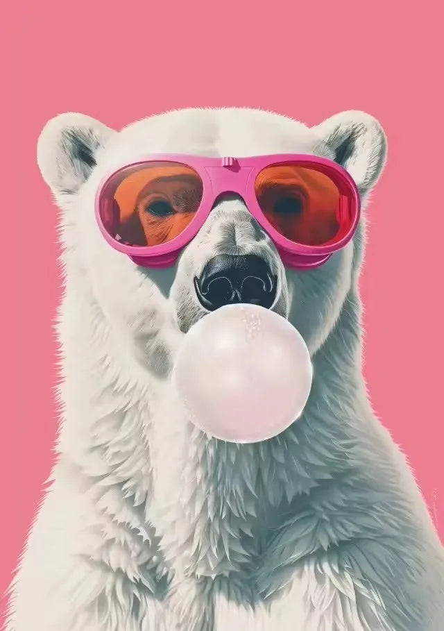 Charming Cheetah Drink Coffee Canvas Art Print,Frameless Poster, Perfect for Animal Lovers, Wall Decor for Home, Office, Cafe