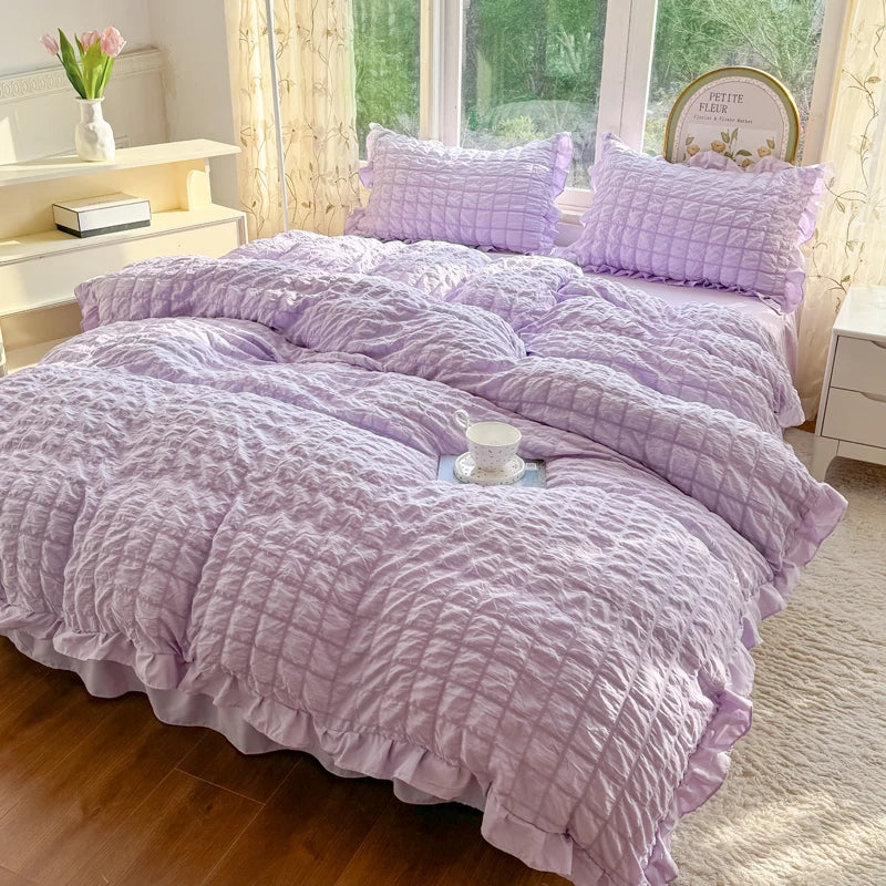 Princess Style Lace Ruffles Bedding Set