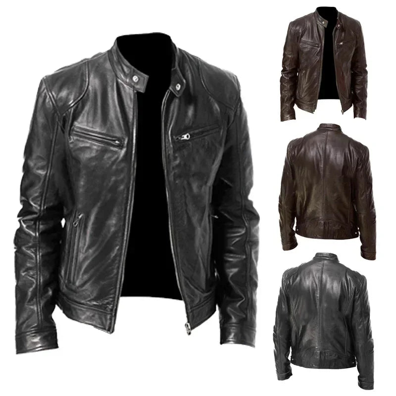 Winter Fashionable PU Leather Men Jacket