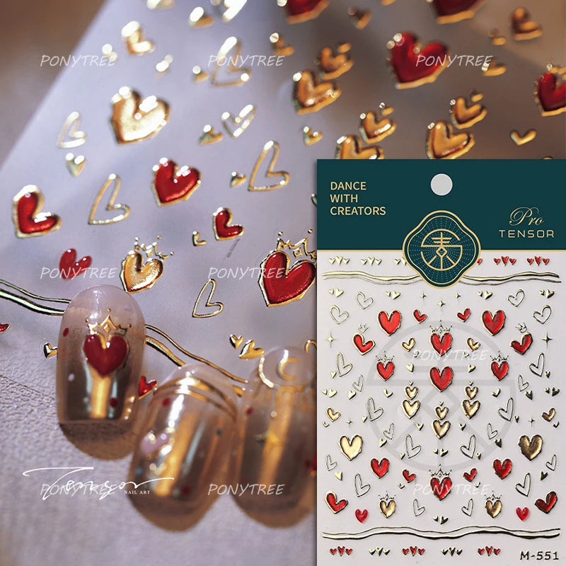 Star Moon Love Heart Necklace Nail Sticker