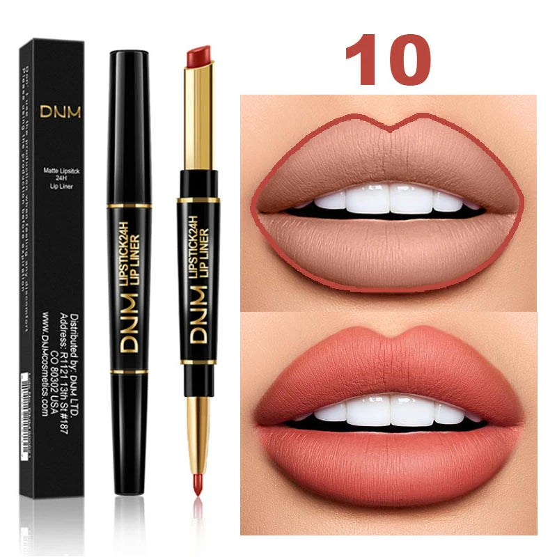 2 In 1 Matte Lipstick Double Head Lip Liner