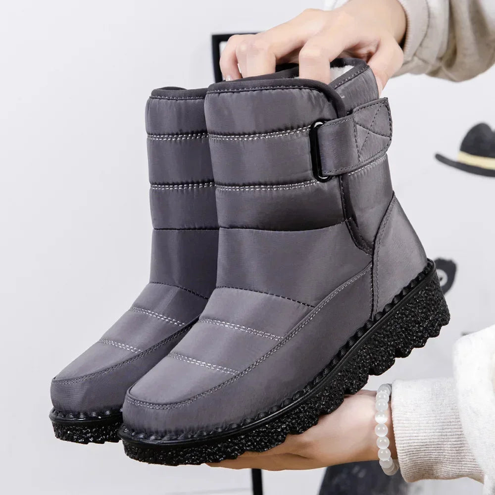 Waterproof  Faux Fur Warm Cotton Couples Ankle Boots