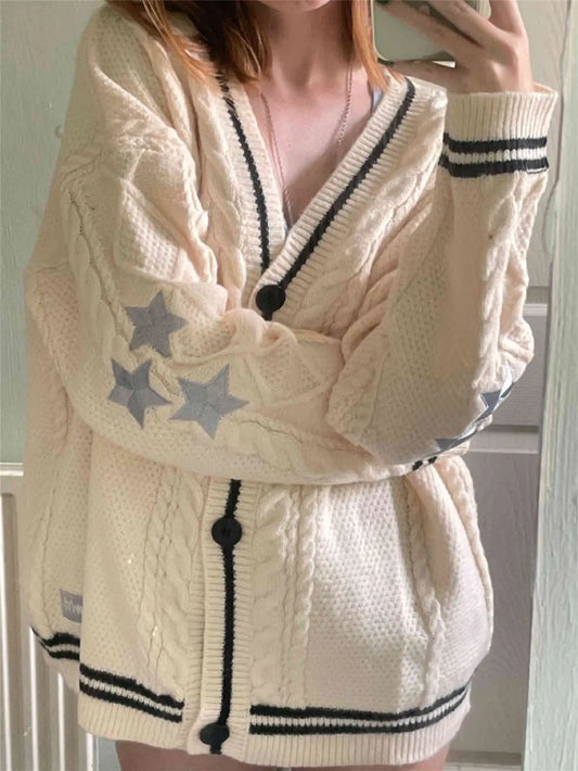 Vintage Star Knitted Cardigans sweater