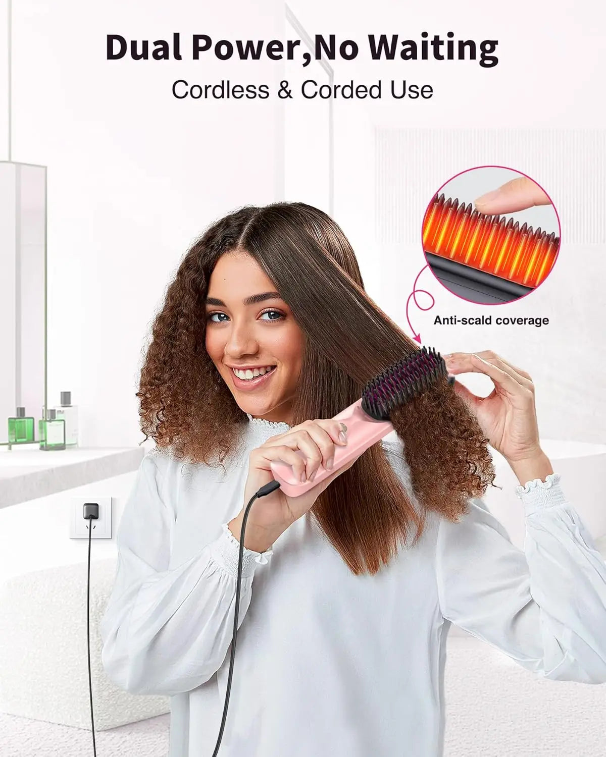 Cordless Hair Straightener Brush