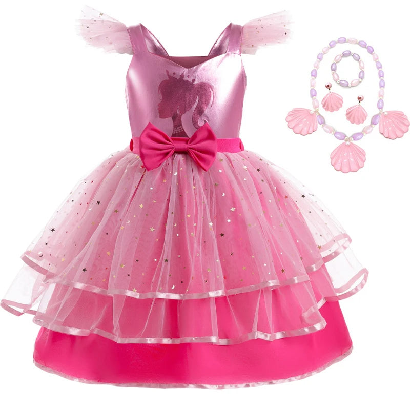 Girl's sequin bow princess dress