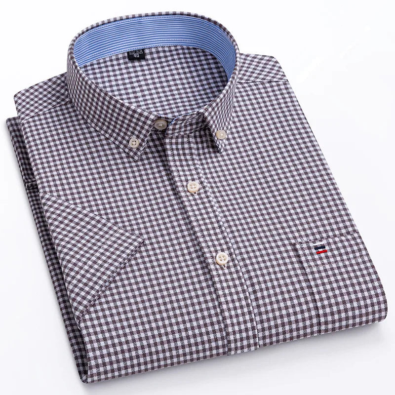 Oxford Style Short Sleeve Shirt For Men