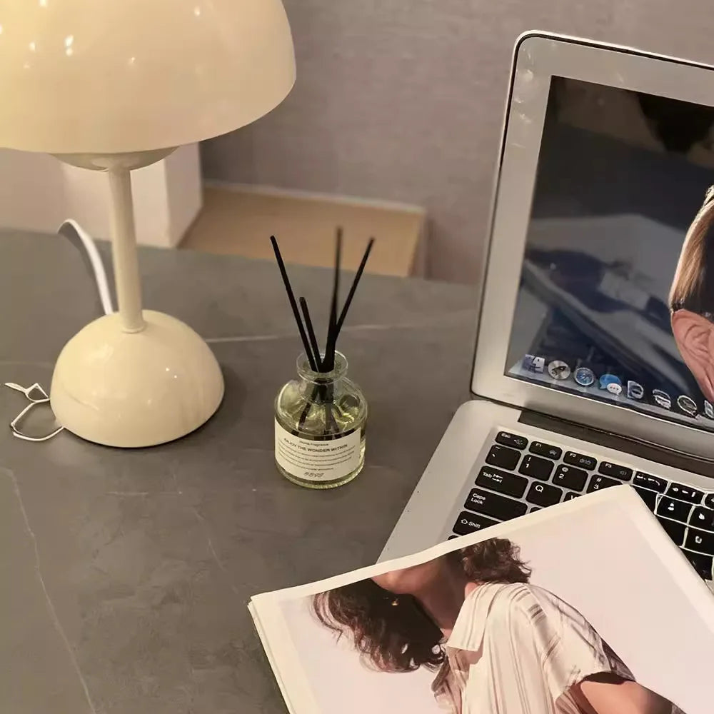 50ML Flameless Home Fragrance Room Freesia Jasmine Fragrance Oil with Rattan Diffuser Stick Home Room Air Freshener Deco