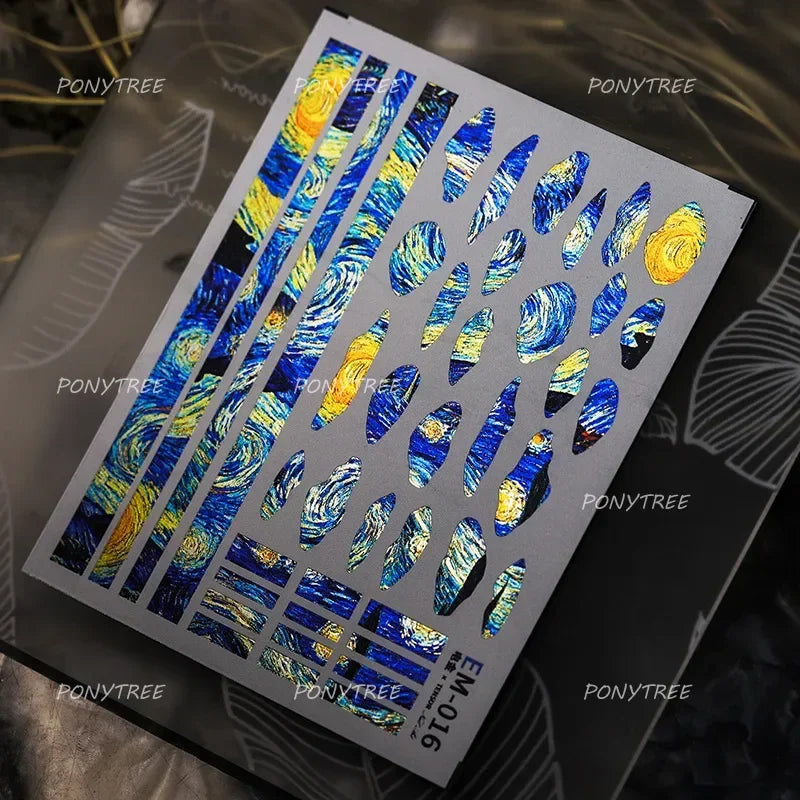 Star Moon Love Heart Necklace Nail Sticker