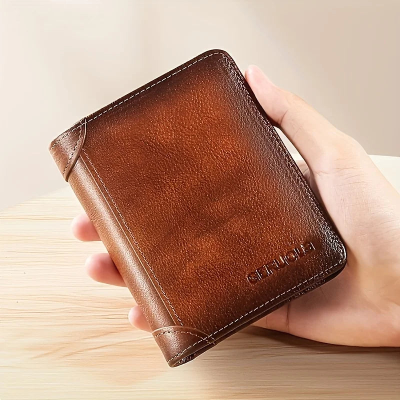 Slim Shielded Genuine Leather Wallet
