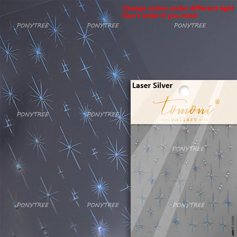 Star Moon Love Heart Necklace Nail Sticker