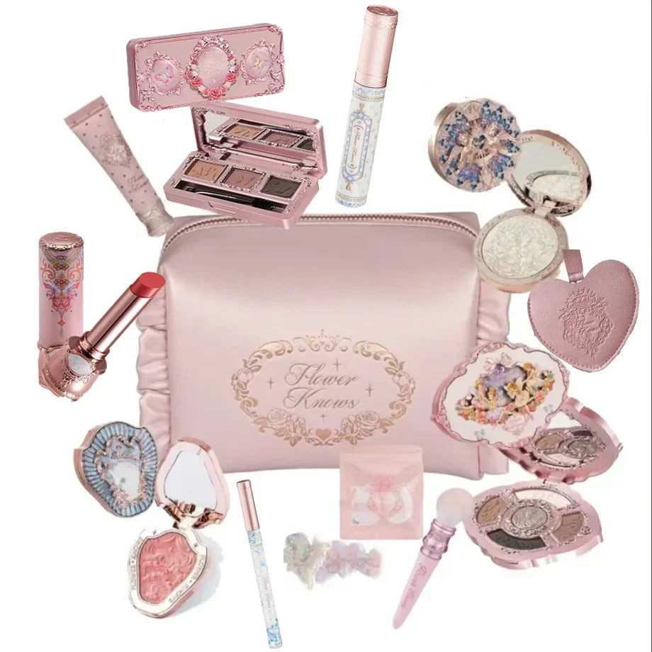 Flower Makeup Eye shadow Highlighter Powder Blush Lip Gloss Kit