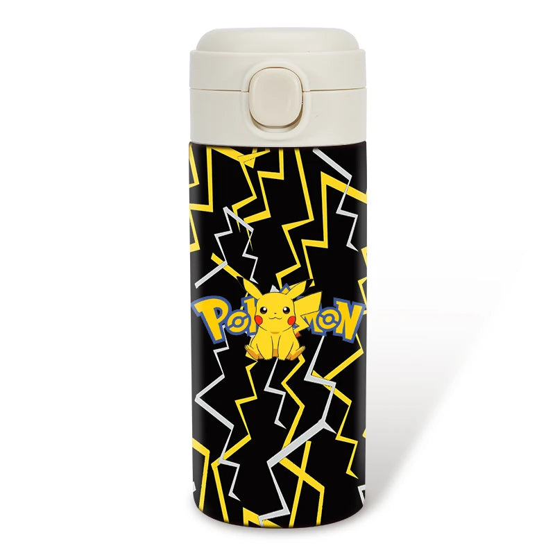 Pokemon 400ML Thermos Water Bottle Anime Portable Children Cute Pikachu 304 Stainless Steel Cartoon Outdoor Sport Water Mug Gift
