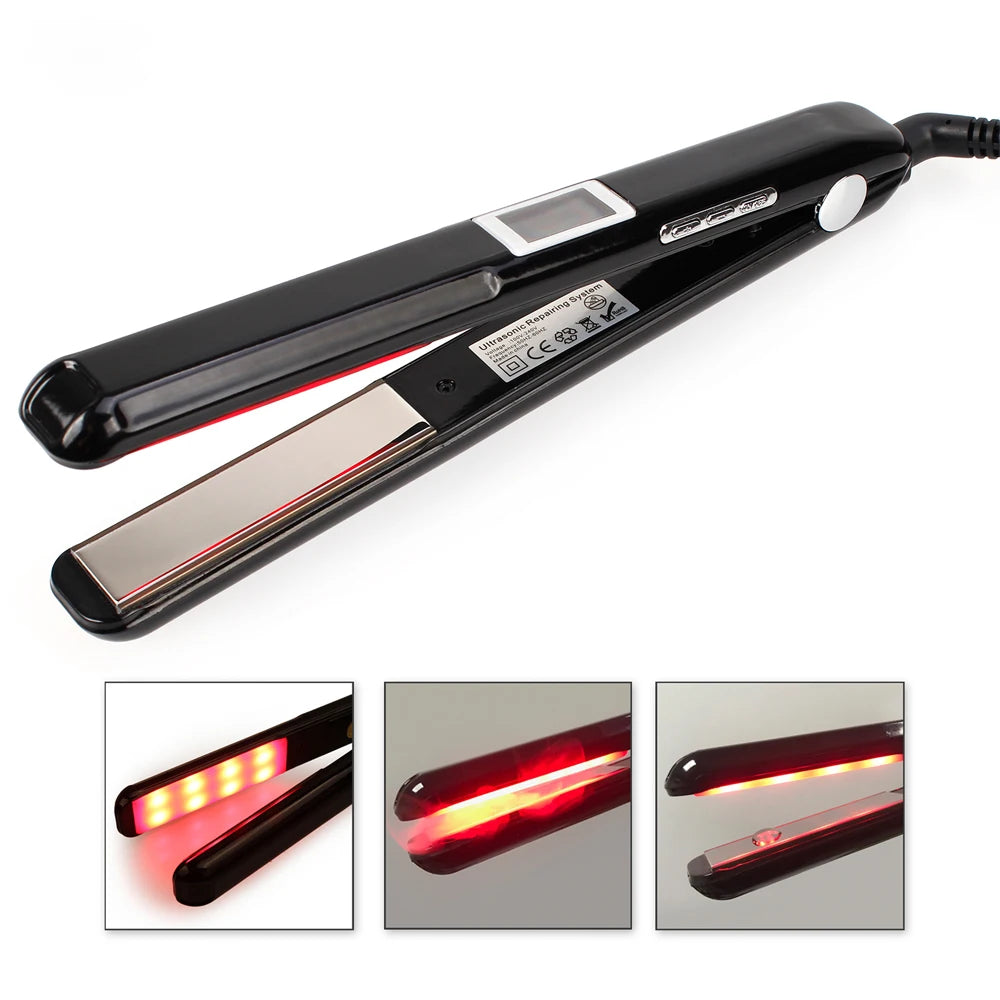 Hair Flat Irons Ultrasonic Infrared Cold Hair Care Iron